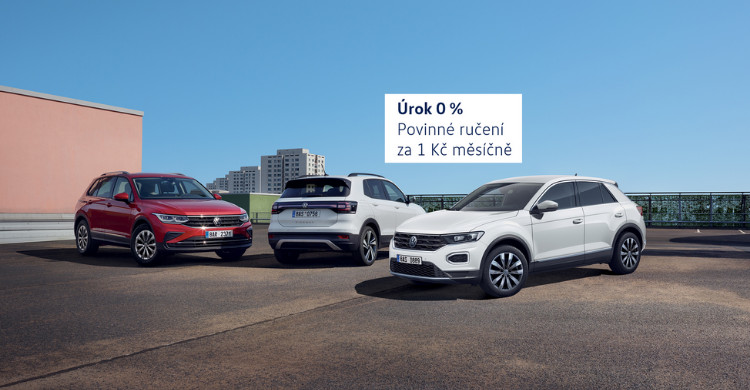 Úrok 0% na vybrané modely Volkswagen
