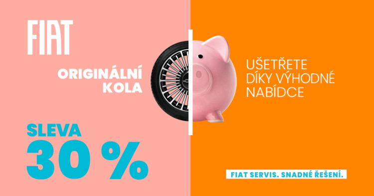 Originální kola FIAT se slevou 30 %